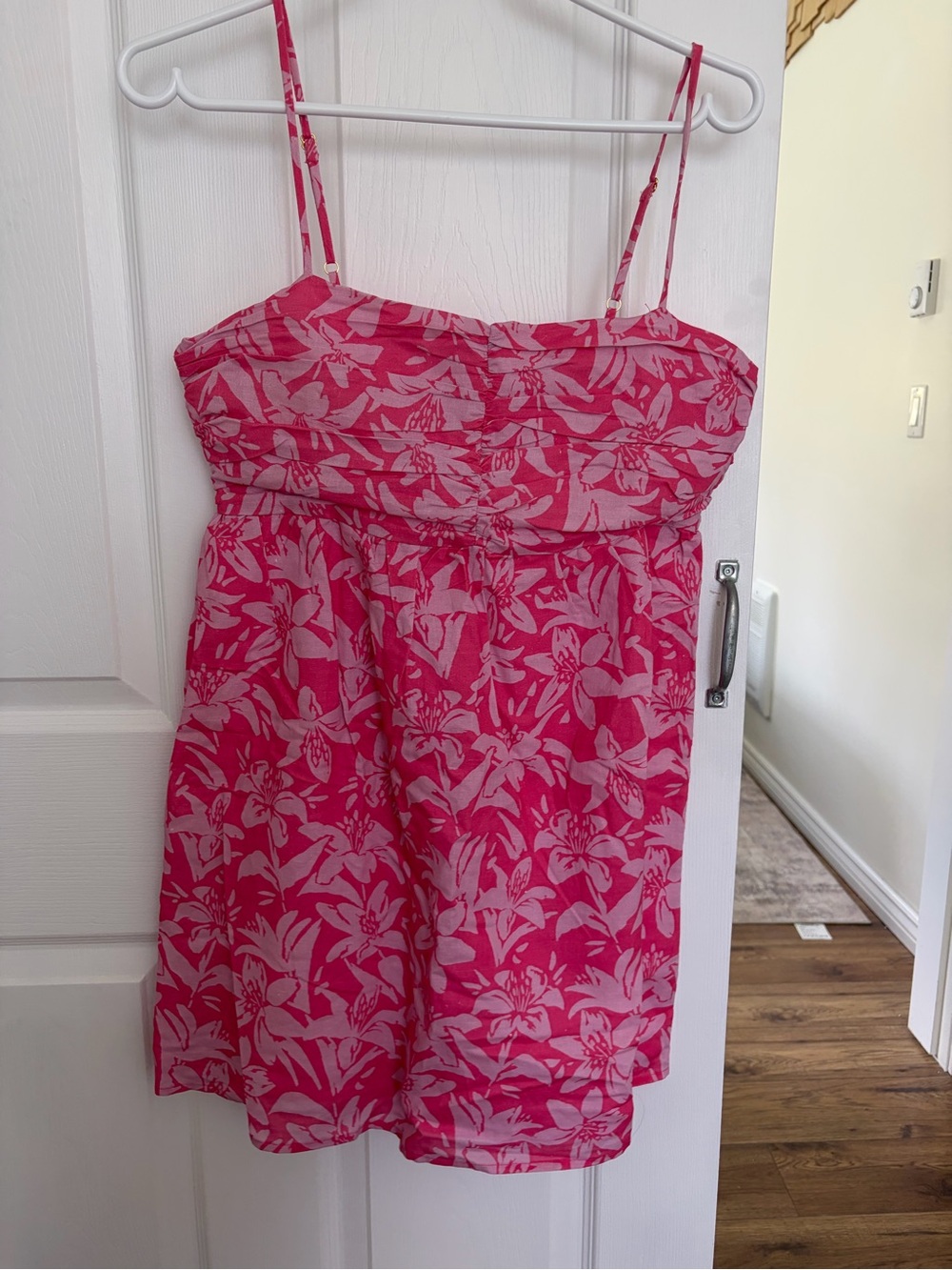 Charlie Holiday Hot Pink Floral Strap Mini Dress